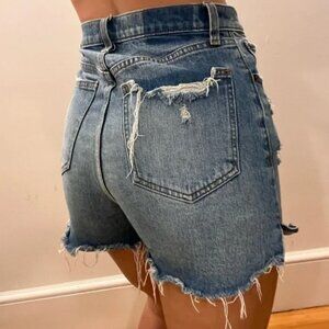 Abercrombie & Fitch Curve Love High Rise 4" Short Denim Jean Shorts 26 2
